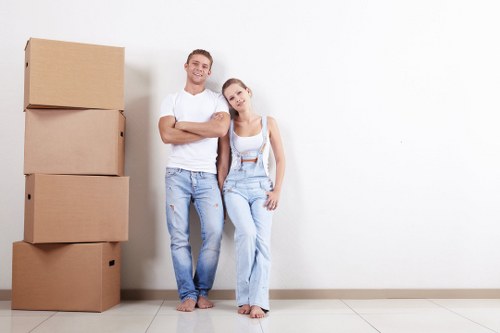 Moving team preparing a home removal in Bow