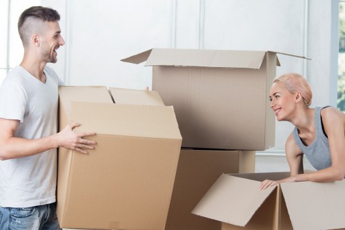 Bow man with van transporting furniture and household items